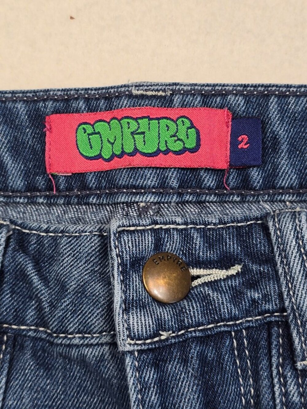 Empyre Y2K Cargo Jeans Size 2 Womens 100% Cotton Denim Skater - Picture 2 of 6